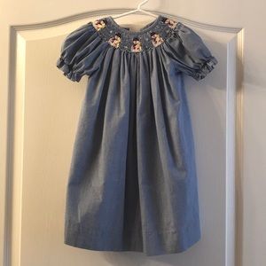 Snowman smocked dress